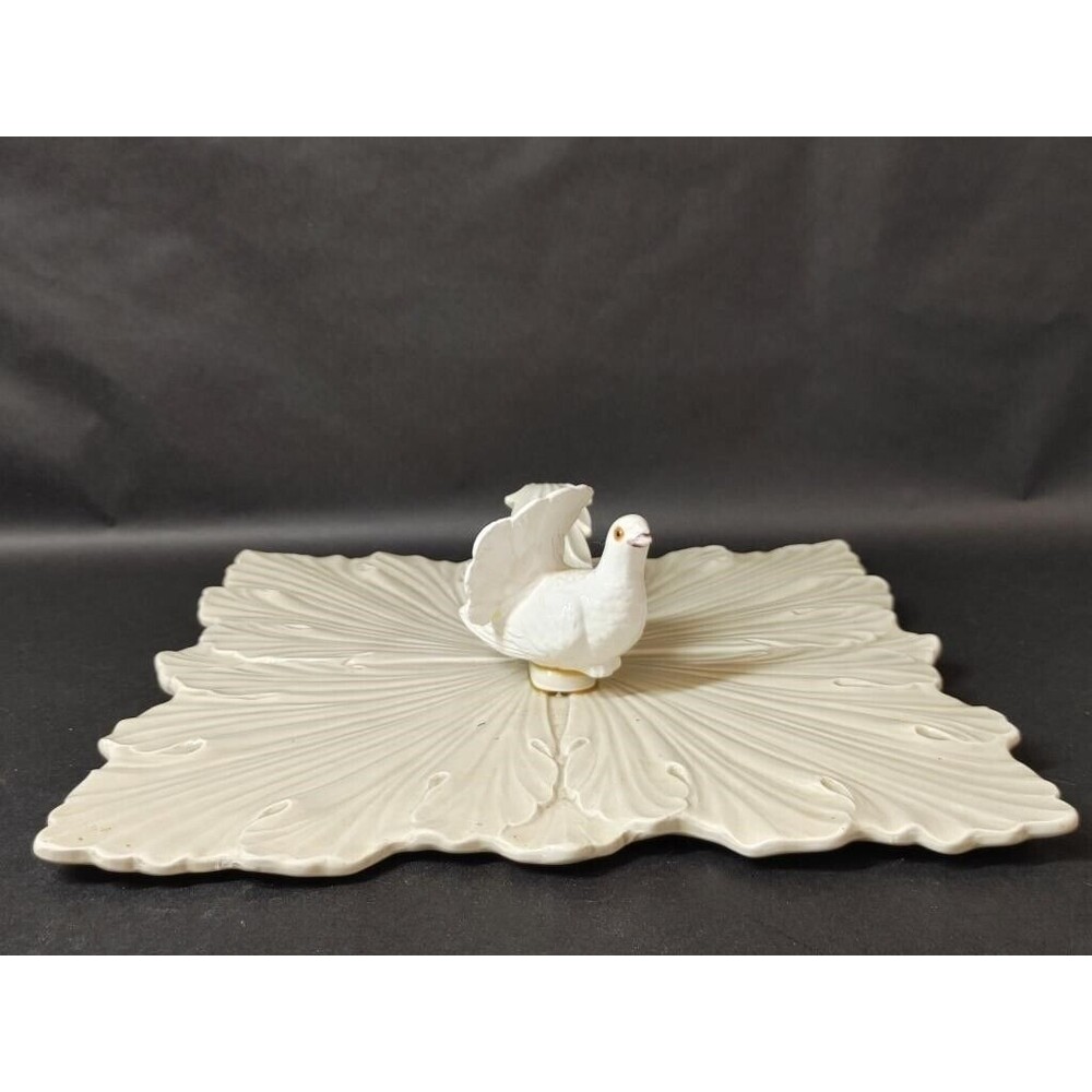 VTG Style Setters Divided Plate W/TURKEY RAISED FIGURES & Handle Thanksgiving